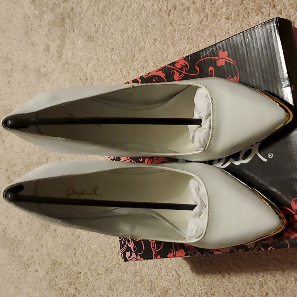 Quid patent leather gold cap toe